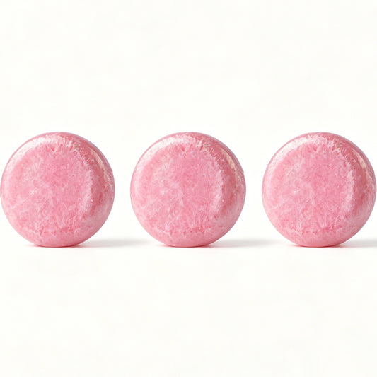 Rose Shampoo Bar HW0035, 2.12 oz (60g), Pack of 3, Pink - for Normal Hair, Volume & Strength