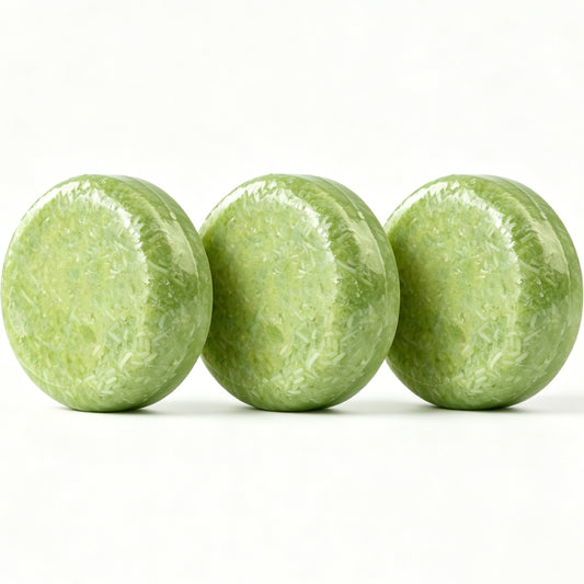 Olive Oil Shampoo Bar HW0041, 2.12 oz (60g), Pack of 3, Green - Strengthening, Shine, Scalp Care