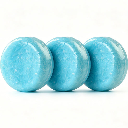 Seaweed Shampoo Bar HW0043, 2.12 oz (60g), Pack of 3, Blue - for Anti-Hair Loss, Regrowth, pH Balanced