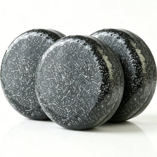 Bamboo Charcoal Shampoo Bar HW0121, 2.12 oz (60g), Pack of 3, Black - Strengthening, Shine, Scalp Care
