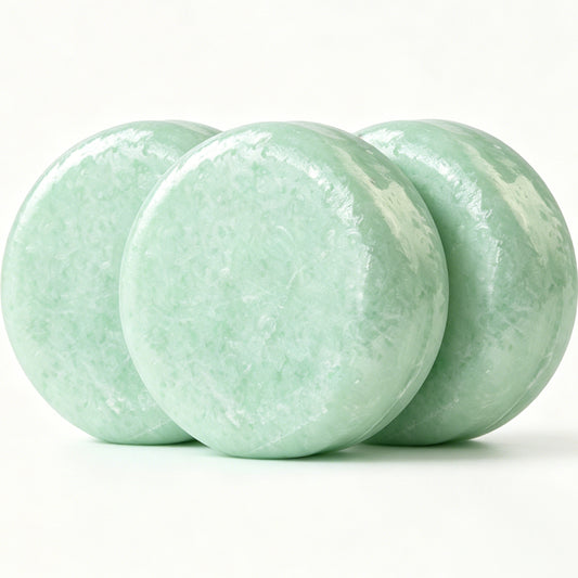 Champú en barra de menta HW0123, 60g (2.12 oz), Paquete de 3, Verde - para el crecimiento, fortalecimiento, engrosamiento y volumen del cabello
