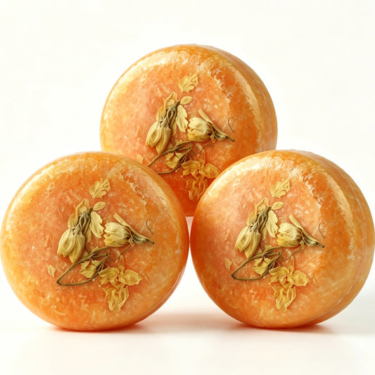 Jasmine Shampoo Bar HW0132, 2.12 oz (60g), Pack of 3, Orange - for Anti-Hair Loss, Regrowth, pH Balanced