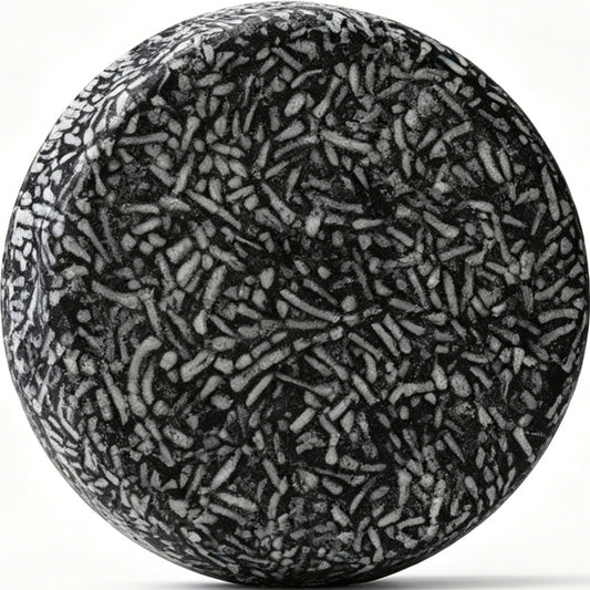 Bamboo Charcoal Shampoo Bar HW0202, 2.12 oz (60g), Pack of 1, Black - for Well-Balanced Hair - Cleansing & Nourishing