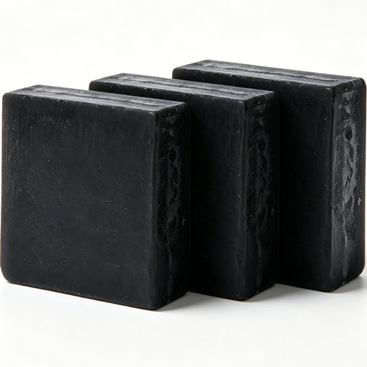 Bamboo Charcoal Shampoo Bar HW0212, 2.12 oz (60g), Pack of 3, Black - for Thickening, Fullness, Strength, and Growth