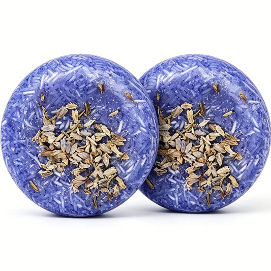 Lavender Essential Oil Shampoo Bar HW0250, 2.12 oz (60g), Pack of 2, Purple - for Thickening, Fullness, Strength, and Growth